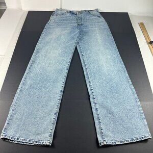 Evereve Jean Womens 32x33* The Ever Trouser High Rise Wide Leg Blue Denim Tag 31